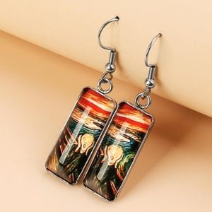 The Scream  Painting Earrings